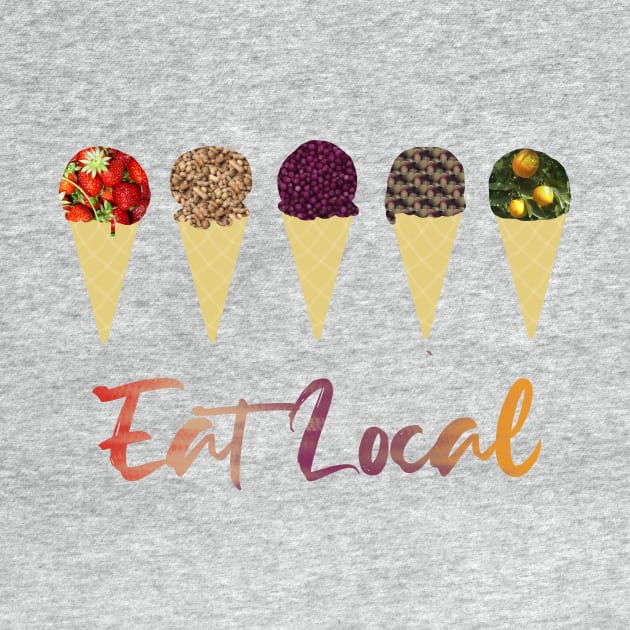 "Eat Local" Ice Cream Cones by LochNestFarm